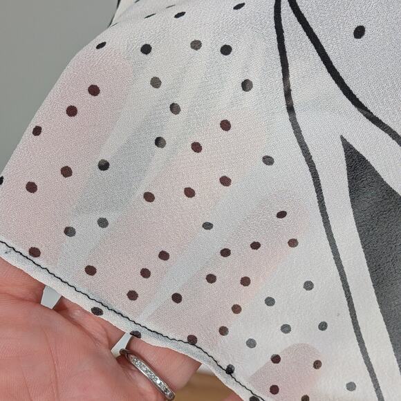 Y2K Silk Midi Dress 6 Black White Polka Dot Bias Zig Zag Glam Summer Cocktail - Picture 4 of 12